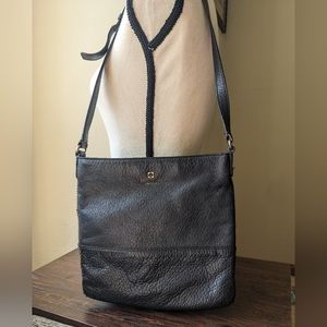 Kate Spade Black Pebbled Leather Adjustable Strap Crossbody Purse Bag